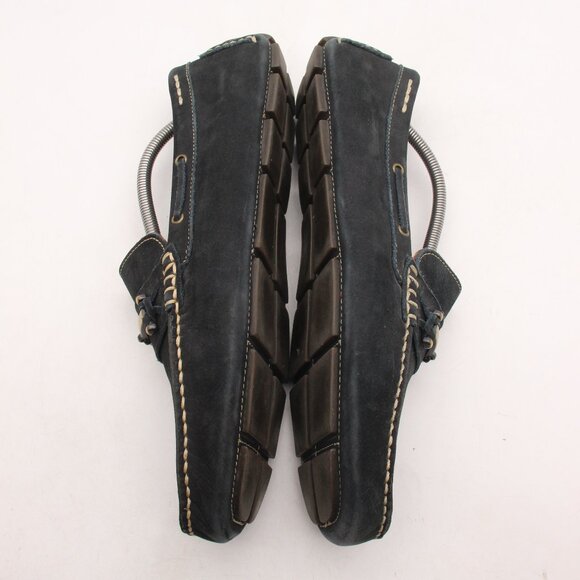 G.H. Bass & Co Driving Loafers Wheldon Bit Men's 12 M Dark Navy Leather Moccasin - Picture 8 of 9